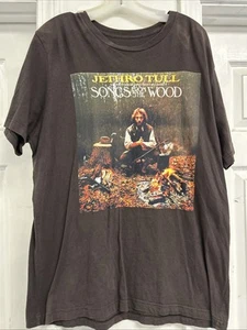 Jethro Tull Songs From The Wood Concert Brown T-Shirt Mens XL GUC - Foto 1 di 5