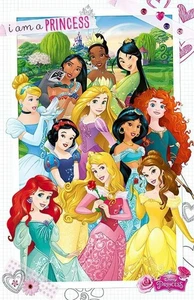 DISNEY I AM A PRINCESS Wall Vinyl Decal Cartoon Girls Poster Print Removable - Picture 1 of 8