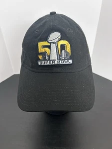 Gorra Super Bowl 50 New Era 9Twenty de cuero negro con tirantes papá San Francisco - Imagen 1 de 6