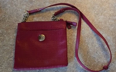 Red TOMMY HILFIGER CROSSBODY HANDBAG W/ Gold Hardware - Image 1 of 4