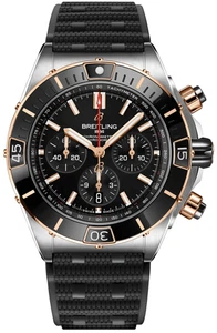 Breitling Super Chronomat UB0136 Black Dial Rose Gold Accent 44mm Men's Watch - Picture 1 of 6