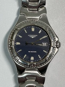 LONGINES Conquest L3.612.4 Black Silver Men's Quartz Watch Working Item - Picture 1 of 12