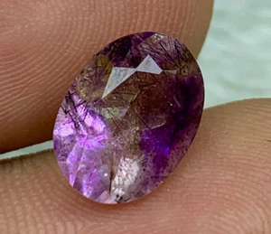 2.2ct Rare Super Seven Faceted Crystal Having Healing Properties of 7 Stones - Picture 1 of 8