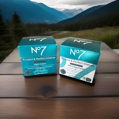 2 × No7 Protect & Perfect Intense ADVANCED Day & Night Cream SPF15 ( 2 x 50ml ) - Image 1 of 3