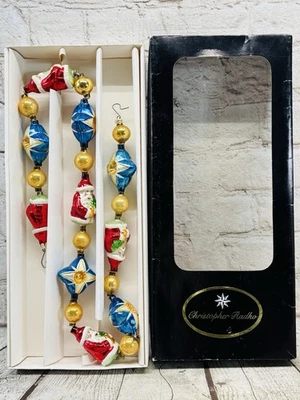 Christopher Radko Santa Star Reflector 36” guirlanda de Natal de vidro com caixa - Imagem 1 de 4