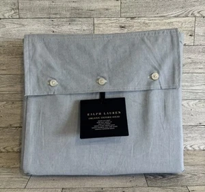 New Ralph Lauren Home Queen Flat Sheet Workshirt Chambray Blue - Picture 1 of 5