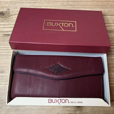 CARTERA DE COLECCIÓN BUXTON JULIA BUXTON HEREDERA CHEQUERA CUERO BORGOÑA TERCIOPELO TACTO Foto 1 de 4