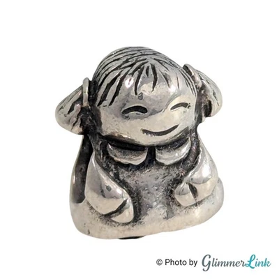 Vintage Retired Pandora 790375 Sterling Silver Little Girl Charm Bead 925 ALE - Image 1 of 4