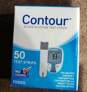 CONTOUR Blood Glucose Test Strips, 7080G, 50 count, no coding, Exp: 9/30/2025 - Picture 1 of 4