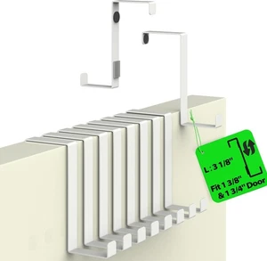 10er Set Haken über der Tür - weiß Kleiderbügel, 2-seitiger Handtuchhalter passend für 1 3 - Bild 1 von 6