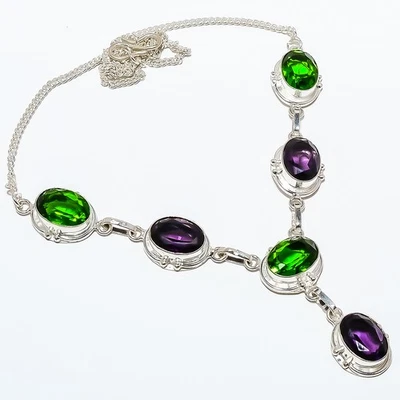 Collar tenis joyería plata piedras preciosas amatista 17,99" TN7525-147 Foto 1 de 3