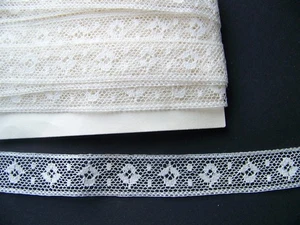 ALTE SPITZENPLATTE STICKEREI ECRU 20mm x 1000cm - D 37 - Bild 1 von 2