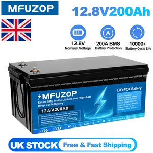 12V 200AH LiFePO4 Lithium Battery 15000+ Cycle Rechargeable for RV Solar BMS - Picture 1 of 15