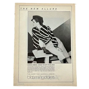 Giorgio Armani Bloomingdales 80s Fashion Vintage Magazine Print Ad 1983 - Picture 1 of 2