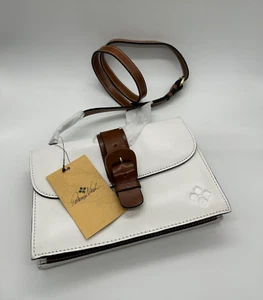 Patricia Nash TAURIANA White/Tan Leather Crossbody Organizer Purse - Picture 1 of 10