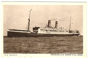 S.S. "GEIRIA" Amsterdam / Reisebüro Kaiser Basel * AK um 1920 - Bild 1 von 2