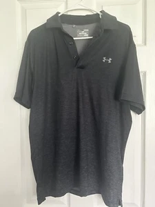 Under Armour Heat Gear Herren Polo schwarz grau ombre Größe Medium locker gebraucht, in einwandfreiem Zustand - Bild 1 von 6