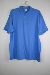 Men's Hanes EcoSmart Polo Jersey Shirt Carolina Blue XL