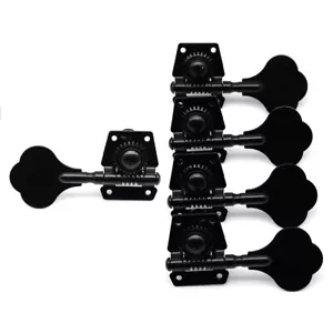 4R1L 1:25 Ratio Open Gear Bass 5-Strings Tuners Tuning Pegs Machine Heads Black - Picture 1 of 8