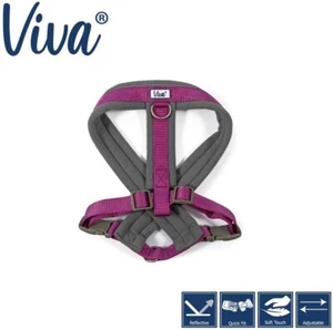 Ancol Viva Medium Padded Dog Harness Puppy Reflective Nylon Stitch Purple - Picture 1 of 10