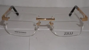 ZILLI New Eyeglasses Limited Edition Gold Black Rimless ZI 60099 C01 58 17 145 - Picture 1 of 9