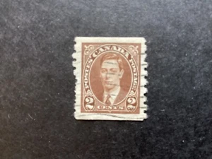 CANADA 1937 GVI 2c Brown Coil Stamp Imperf x Perf 8 VFU SG369 (C344) - Picture 1 of 2