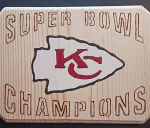 Man cave Kansas City chiefs wood handmade Plaque sign - Picture 1 of 2