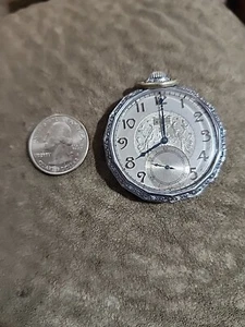 Vintage ELGIN Pocket Watch 15 Jewel Blue Hands Octagonal - Picture 1 of 8