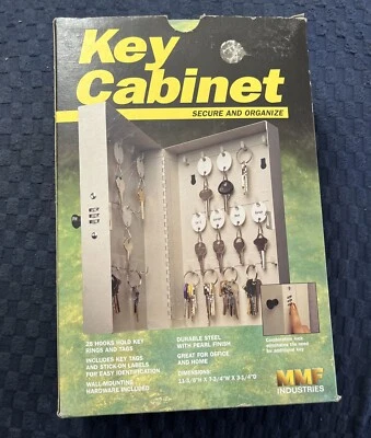 NEW Steel Key Cabinet Box Combination Lock Wall Mount 28 Hooks & Tags Secure MMF - Image 1 of 4