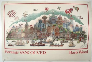 BARB WOOD Heritage Canada Signed Poster 1989 Vancouver BC Canada Listed Artist - Picture 1 of 3