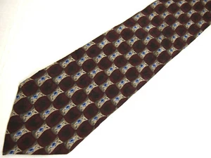 JZ Richards Herren-Krawatte burgunderrot beige geometrisch breit 100 % Seide 60" - Bild 1 von 4