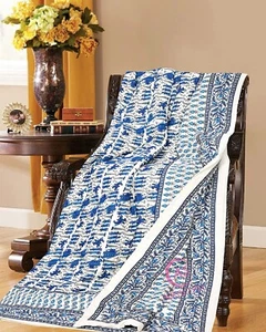 Indian Handmade Floral Jaipuri Razai Cotton Quilted Bedspread Bedding Quilt - Picture 1 of 7