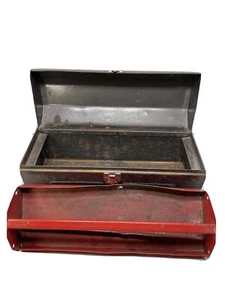 Vintage Homak Hip Top Metal Tool Box Pull Out Red Tray Model 819 Size 19x 8.5x 7 - Picture 1 of 12