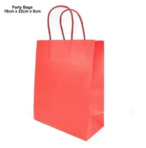 Sacchetti di Carta Rossa Festa Natale Compleanno Manico Pesanti Forte Sacchetti Regalo 120gsm - Foto 1 di 8
