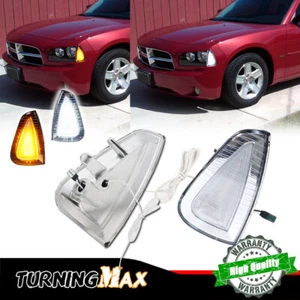 For 2006-10 Dodge Charger Clear Lens LED Front Side Marker Light / Signal Lamps - Picture 1 of 11