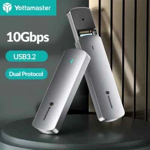 Yottamaster M.2 NVME SATA SSD Type-C USB3.2 External Drive Enclosure Case 10Gbps - Picture 1 of 26
