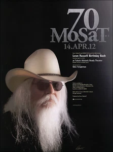 LEON RUSSELL Birthday Bash 2012 Tulsa OK Original Concert Poster Brady Theater - Foto 1 di 1