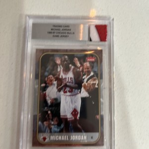 Michael Jordan Jersey Card!! Fleer Card Slabbed Beckett Authenticated Bulls