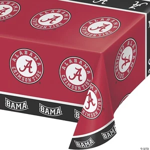 Alabama Crimson Tide Print Plastic Tablecloth, 54"x108", Multicolor - Picture 1 of 1