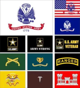 USA Army Flag Field Reserve CAR Riders Surgeon General Ranger Strong Veteram - Picture 1 of 14
