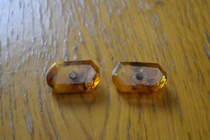 Gemelos soviéticos vintage para hombre plata 875 URSS piedra ámbar - Imagen 1 de 16