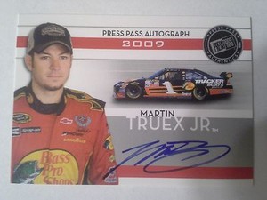 2009 Press Pass MARTIN TRUEX JR #1 Bass Pro Shop On card Autograph Nascar 