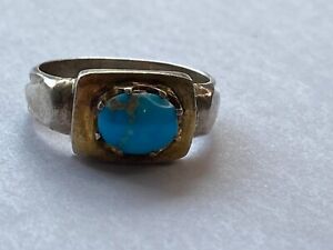 men's silver rings 925 solid, Real Turquoise Gemstone, Vintage Antique