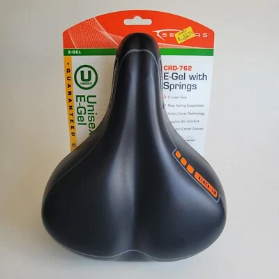 Asiento de bicicleta unisex Serfas CRD-762 E-Gel con resortes tamaño crucero nuevo Foto 1 de 4