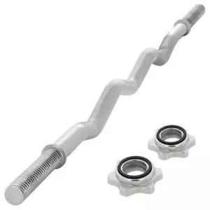 MAXXIVA Curlstange 120 cm silber Langhantel Sternverschluss Gewichtsstange - Bild 1 von 7