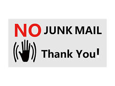 NO Junk Mail Thank You Sign Self Adhesive On Letterbox Mailbox Signs