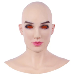 Silikon Headpiece realistischem Kopf- und Gesichts-Make-up für Crossdressing - Picture 1 of 7