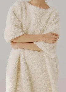NAP Loungewear NEW TAGS Large Cream Dress Robe Curly Soft Fleece Pockets - Picture 1 of 7