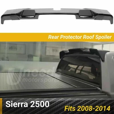 Fits 2008-2014 GMC Sierra 2500 HD Gloss Black Rear Protector Truck Cab Spoiler - Image 1 of 4