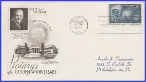 USA5 #1066 ADDR ARTCRAFT FDC Rotary International - Bild 1 von 1